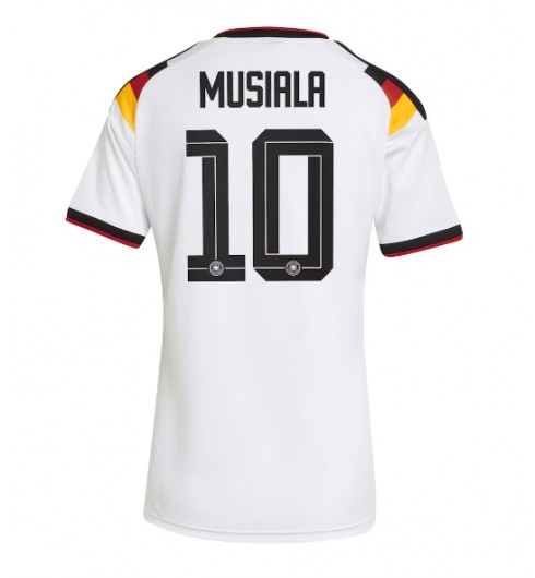 Německo Jamal Musiala #10 Domácí Dres pro Dámské MS 2026 Krátký Rukáv Německo Jamal Musiala #10 Domácí Dres pro Dámské MS 2026 Krátký Rukáv